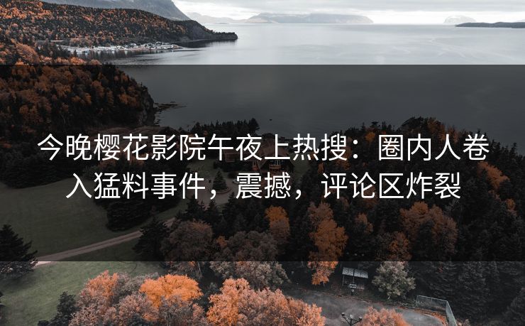 今晚樱花影院午夜上热搜：圈内人卷入猛料事件，震撼，评论区炸裂