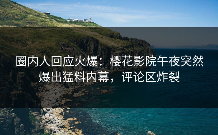 圈内人回应火爆：樱花影院午夜突然爆出猛料内幕，评论区炸裂